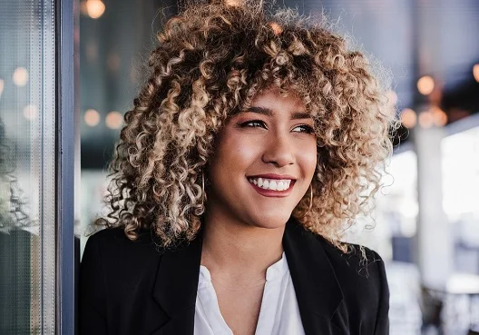 Portrait of a happy confident business woman in cafe Portrait of a happy confident business woman in cafe
